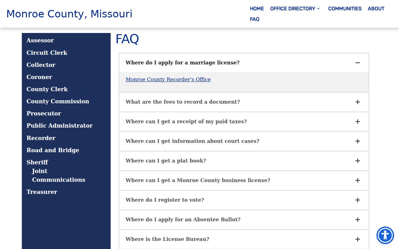 Monroe County courthouse hours and Case.net referral